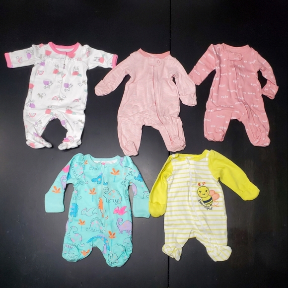 Carter's One Pieces Preemie Baby Girl Sleepwear Footie Pajamas